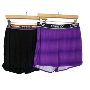 Tomboyx Pride Rainbow Boxer Briefs Set 2 Black Purple Size L